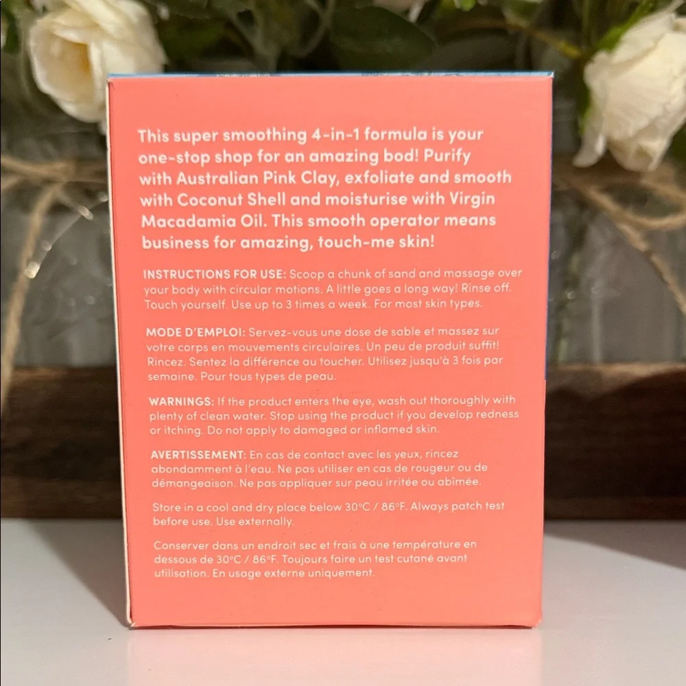 Sand & Sky Australian Pink Clay Smoothing Body Sand – 180g – New in Box
